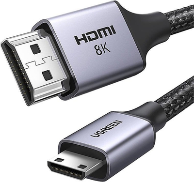 Kabllo HDMI Mini në HDMI Ugreen 15514, 1m, 8K 60Hz, e zezë