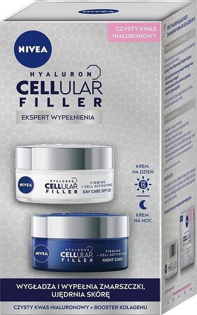 Set krem fytyre Nivea Hyaluron Cellular Filler, ditë dhe natë, antirrudhë, 100ml