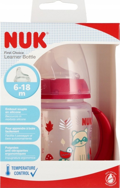 Gotë bebe Nuk Bevimpara First Choice, kontroll temperature, silikon 150 ml, shumëngjyrëshe