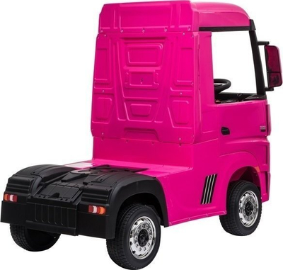 Makina elektrike për kalamaj Mercedes Actros 4x4, sedilje eco lëkurë, rrota EVA, rozë