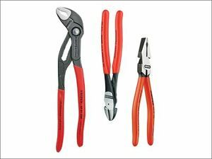 Сет клешти Книпекс 00 20 10 Power Set, 3 парчиња, рачки против лизгање, црвено