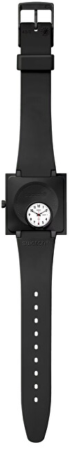 Orë dore Swatch SO34B700 Bioceramic What If Black, 33.25mm, e zezë me të bardhë