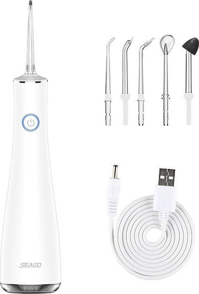Irigator dentar Seago SG-8001, portativ, rezervuar uji 150 ml, i bardhë