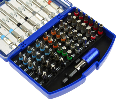 Set bitash GEKO CRV 56 copë, çelik CrV, me mbajtës magnetik