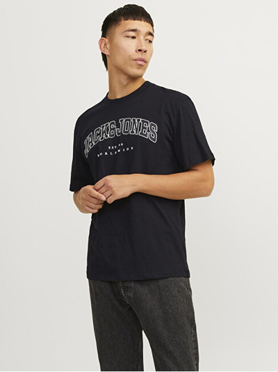 Bluzë për meshkuj Jack & Jones Print, e zezë