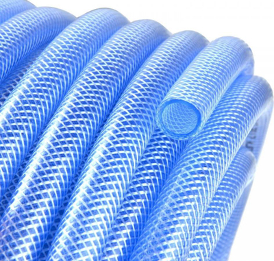 Zorrë teknike PVC e përforcuar, 12.5x3mm, 25m, blu e tejdukshme