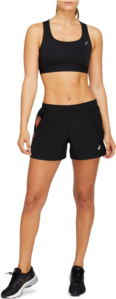 Shorce sportive Asics Icon 4Inch për femra, të zeza