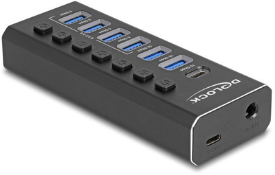 USB разделник DeLOCK 64326, 4 порти, USB 2.0, црн