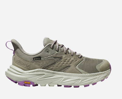 Këpucë trekking HOKA Anacapa 2 Low GORE TEX për femra, Vibram Megagrip, e bezhë jeshile
