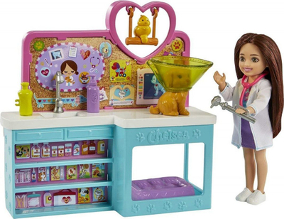 Set lojërash Barbie Chelsea Veterinarian HGT12, kukull me aksesorë, për fëmijë 3+