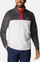Bluzë fleece për burra Columbia Steens Mountain Half Snap, 100% poliester, me gjysmë mbyllje me kopsa, gri e bardhë