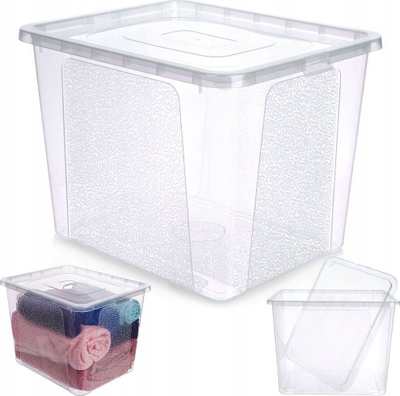 Kuti ruajtjeje plastike, me kapak, transparente