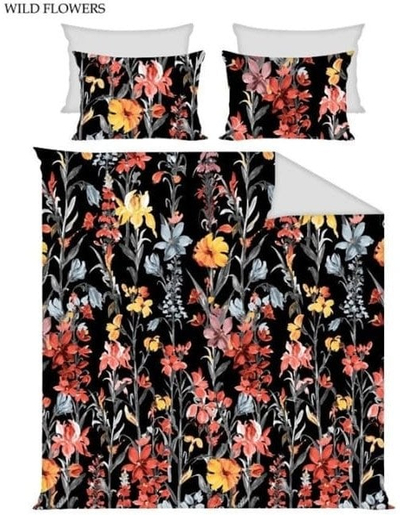 Сет постелнина Domoletti Cotton Meadow Flowers, 200x220 cm, 100% памук, многуобоен