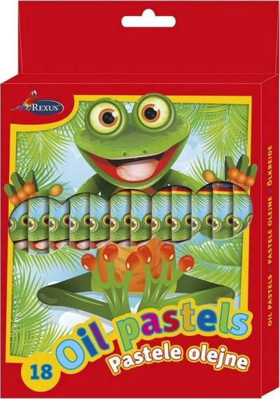 Set pastelë vaji Rexus Oil Pastels, 18 ngjyra, për kalamaj
