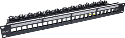 Patch panel InLine Keystone Blank, 24 porta, 19", 1U, i zi