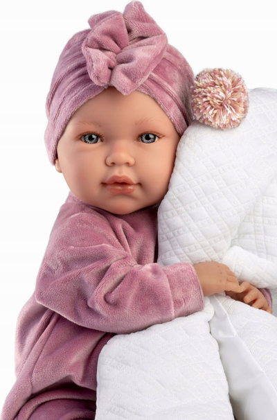 Kukull bebe Llorés Crying Doll Abril, 42 cm, me tinguj, rozë