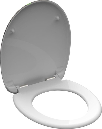 Kapak WC SCHÜTTE Ginkgo &amp; Wood, soft close, dekor dru me gjethe jeshile