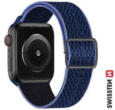 Rrip dore Swissten për Apple Watch, 38/40/41 mm, najlon, blu vjollcë
