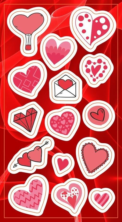 Set me stikera Ranok Heart, 15 copë
