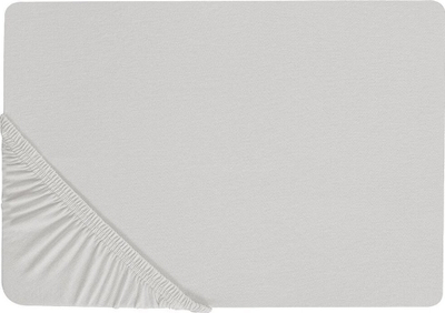 Çarçaf krevati me goma JANBU Cotton, 160 x 200 cm, pambuk, gri e hapur