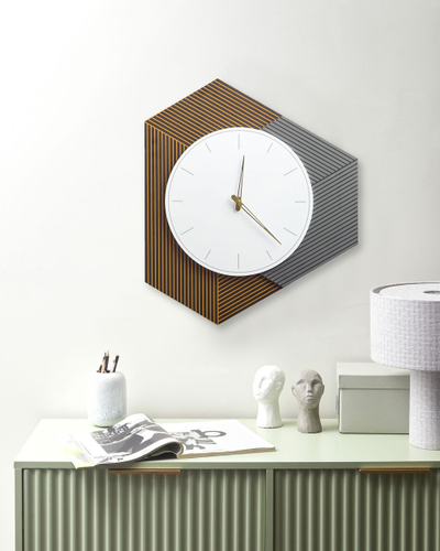 Orë murale Beliani Sailon, 52 cm, dizajn gjeometrik, e bardhë