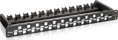 Пач панел Equip Keystone 24 порти, Cat.6A, 1U 19", црн