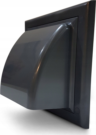 Kapak ventilimi ABS, 125mm, grilë e jashtme me flap kthyes, gri