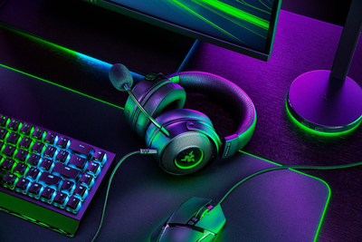 Гејминг слушалки Razer Kraken V3 HyperSense, 7.1, со микрофон, црни