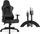 Karrige gaming SENSE7 Leatherette, mbështetëse krahësh që rregullohen, drita RGB, e zezë gri