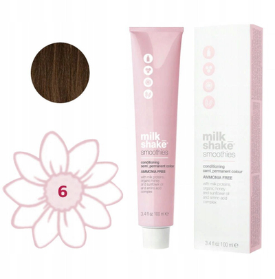 Bojë flokësh Milk Shake Smoothie Semi-Perm 6N, pa amoniak, 100ml, bjonde e errët