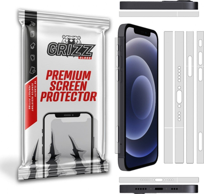 Film mbrojtës anësor GrizzGlass SatinSide për Apple iPhone 12, paketë me 2 copë, transparent
