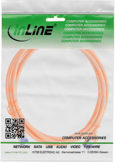 Kabllo rrjeti InLine Patch Cable Slim, Cat 6A S/FTP, 3m, portokalli