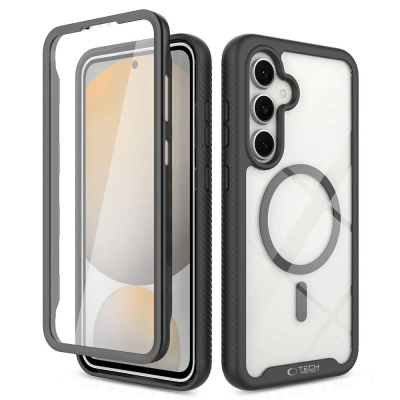 Mbulesë telefoni Tech-Protect Defense MagSafe, Galaxy S25, dy-pjesëshe, e zezë