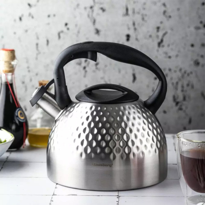 Çajnik tradicional Klausberg KB, 3L, çelik inox, gri argjend