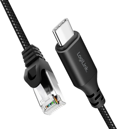 Kabllo rrjeti LogiLink CU0416, USB C në RJ45, Cat6 S FTP, 10m, i zi