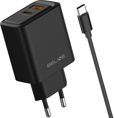 Karikues muri Beline 45W GaN, USB A USB C, me kabllo USB C në USB C, i zi
