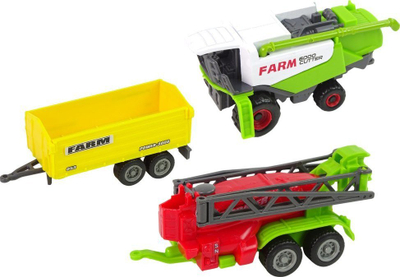 Set lodrash bujqësore Leantoys Farm, 6 automjete metalike, për fëmijë 3+, shumëngjyrësh