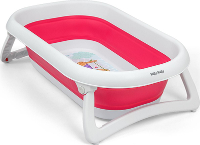 Склоплива када за бебе Milly Mally Folding Baby Bath, термо–сензор, аква розова