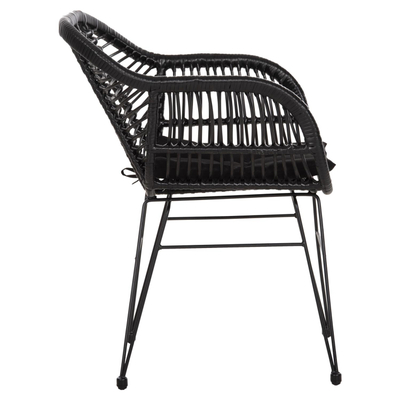 Kolltuk Allegra me jastëk me kuadër metalik 58×59×82 Hcm (HM5450.32), zezë