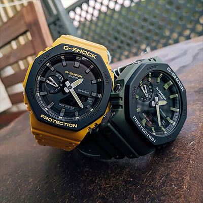 Orë dore për meshkuj G-Shock Original Carbon Core Guard GA-2110SU-3AER (619), e gjelbër