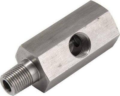 Adapter sensor presioni vaji Universale, M10x1.0, 2x 1/8 NPT, çelik inox