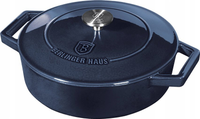 Tavë gize Berlinger Haus Aquamarine Metallic Line, 26cm, me kapak, blu