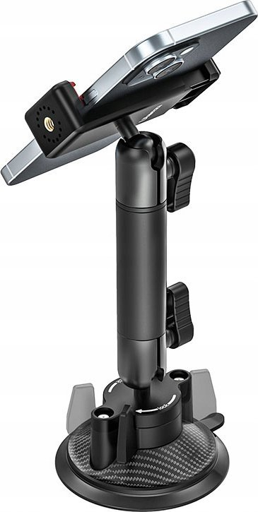 Mbajtëse me vakuum për action camera Ulanzi ZJ01, shufër teleskopike, rrotullim 360°, e zezë