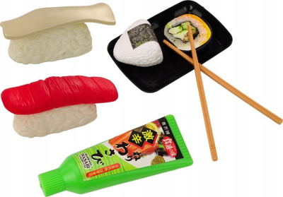 Set lodrash sushi për kalamoj, 24 pjesë, me gjëra kuzhine, shumëngjyrësh