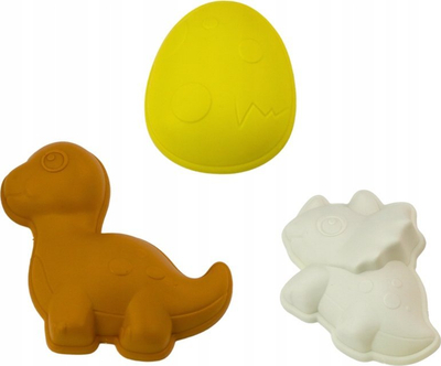 Set lodrash me rërë Leantoys Dinosaurs L, mullir, lopatë dhe forma, shumëngjyrësh