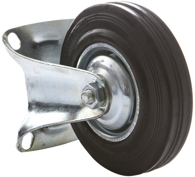 Rrotë karroce HP Trolley Wheel D125 Hole 11125D, metalike, gomë rezistente, e zezë