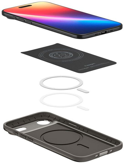 Mbështjellës telefoni Spigen iPhone Air Thin Fit MagSafe, gunmetal