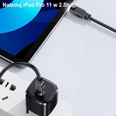 Kabllo USB Usams Lithe Series, USB C me USB C, 1.2 m, 100W, e zezë