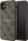 Këllëf telefoni Guess 4G Collection Leather Metal Logo MagSafe, për iPhone 11 Xr, lëkurë, kafe