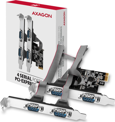 Kontrollues PCIe Axagon PCEA-S4N, 4 porta seriale RS-232, PCIe 2.0 x1